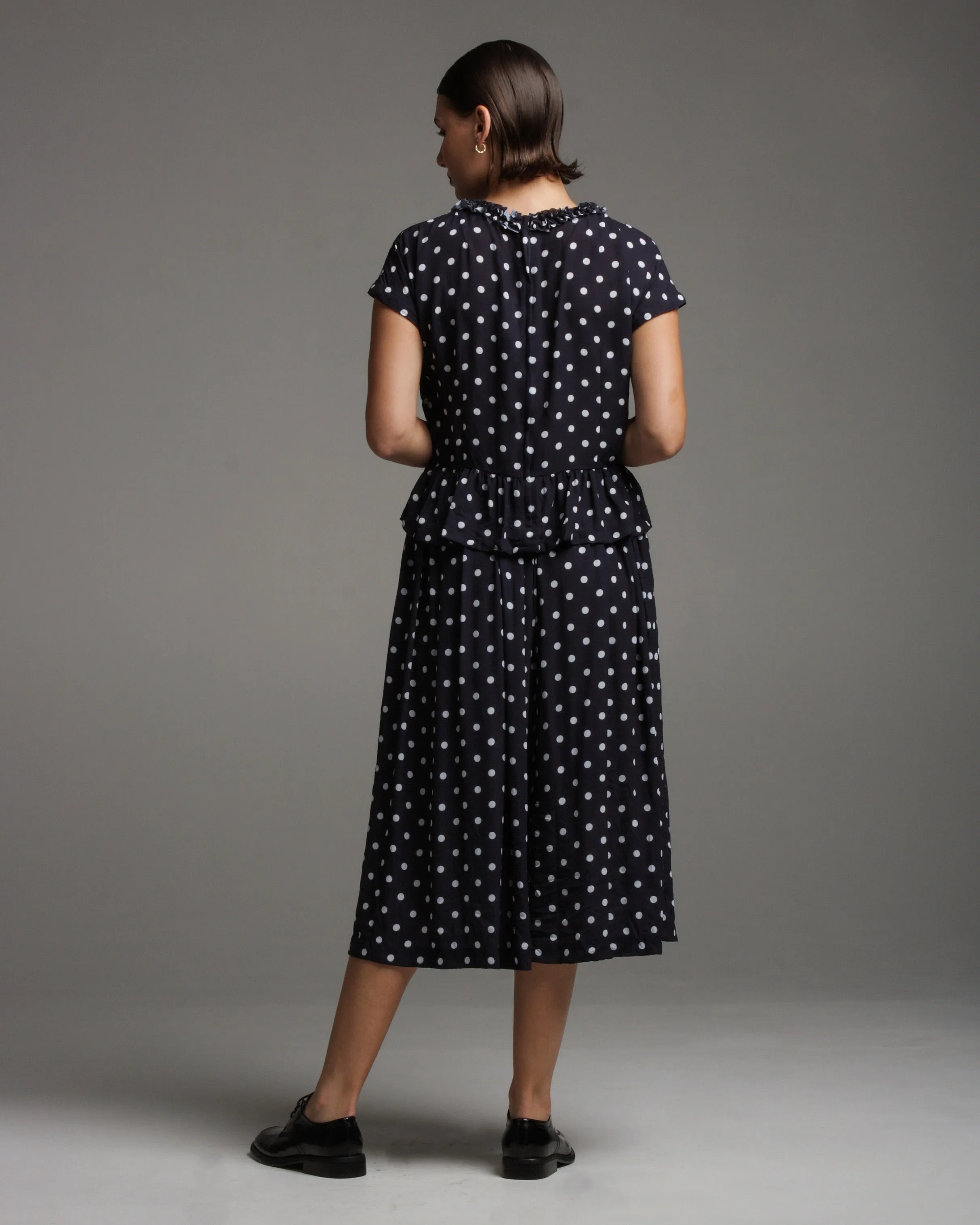 Navy Polka Dot Skirt