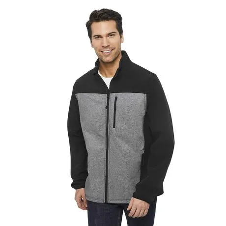 New George Plus Men's Softshell Jacket in Black & Grey, Sz 5X!