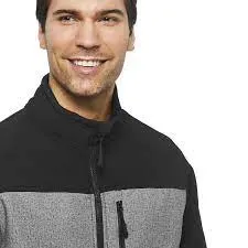 New George Plus Men's Softshell Jacket in Black & Grey, Sz 5X!