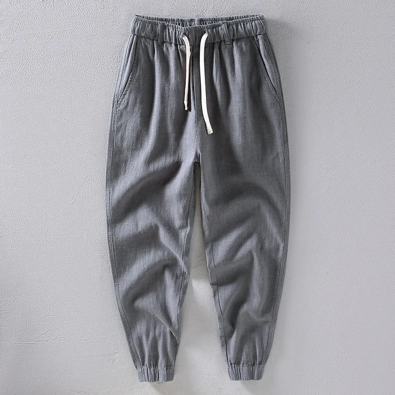 Olive green linen trousers - Tom