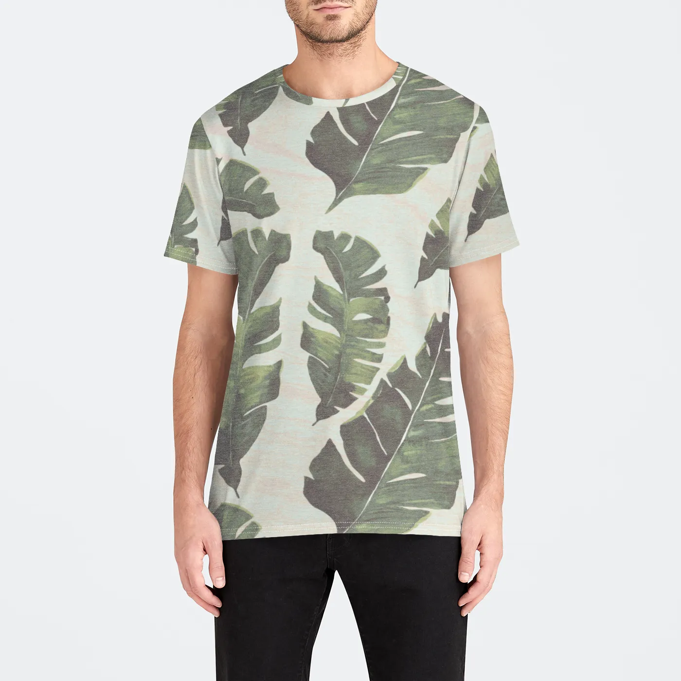 Palm Leaves Mens Crew Tee