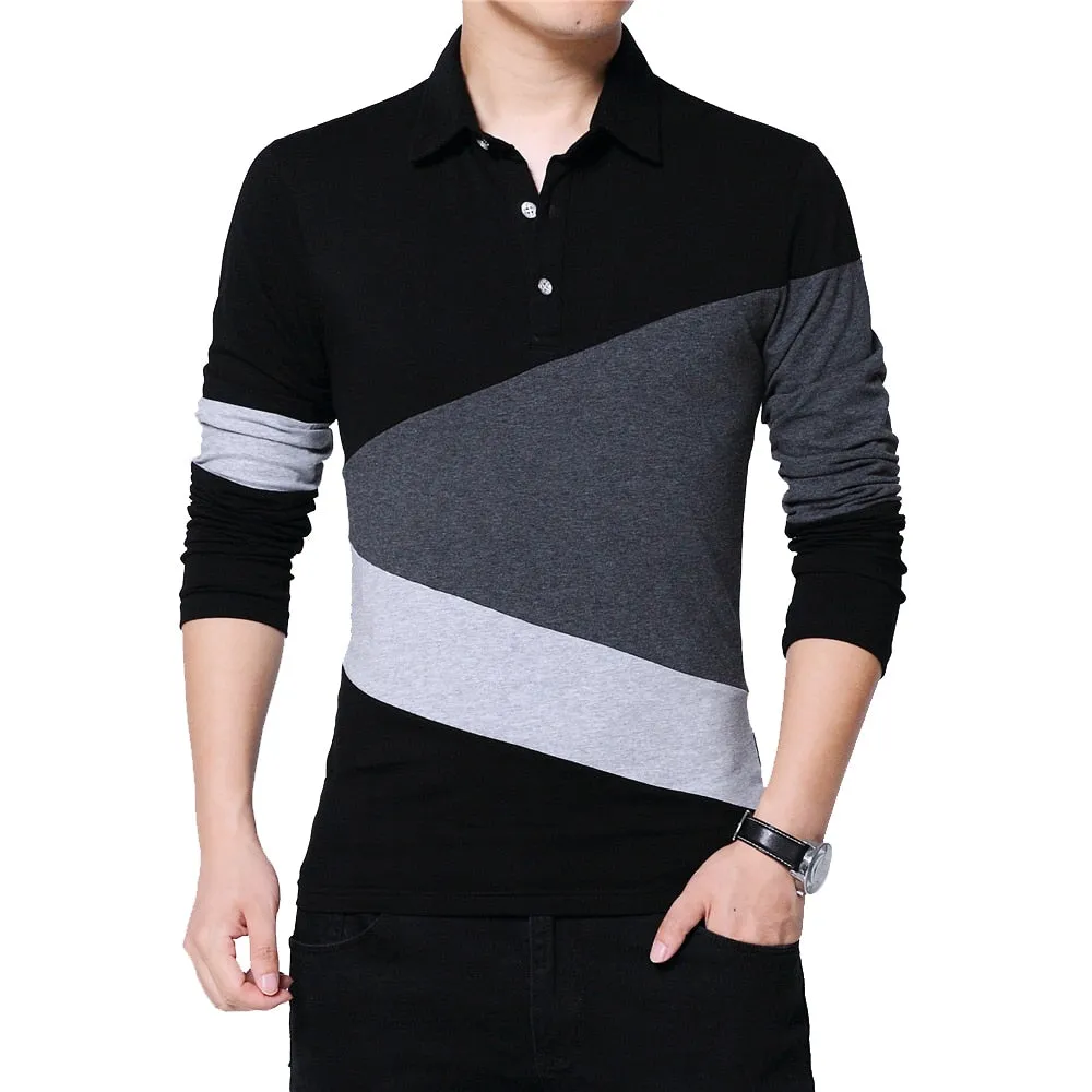 Patchwork Long Sleeve Plus Size (M-5XL) T Shirt