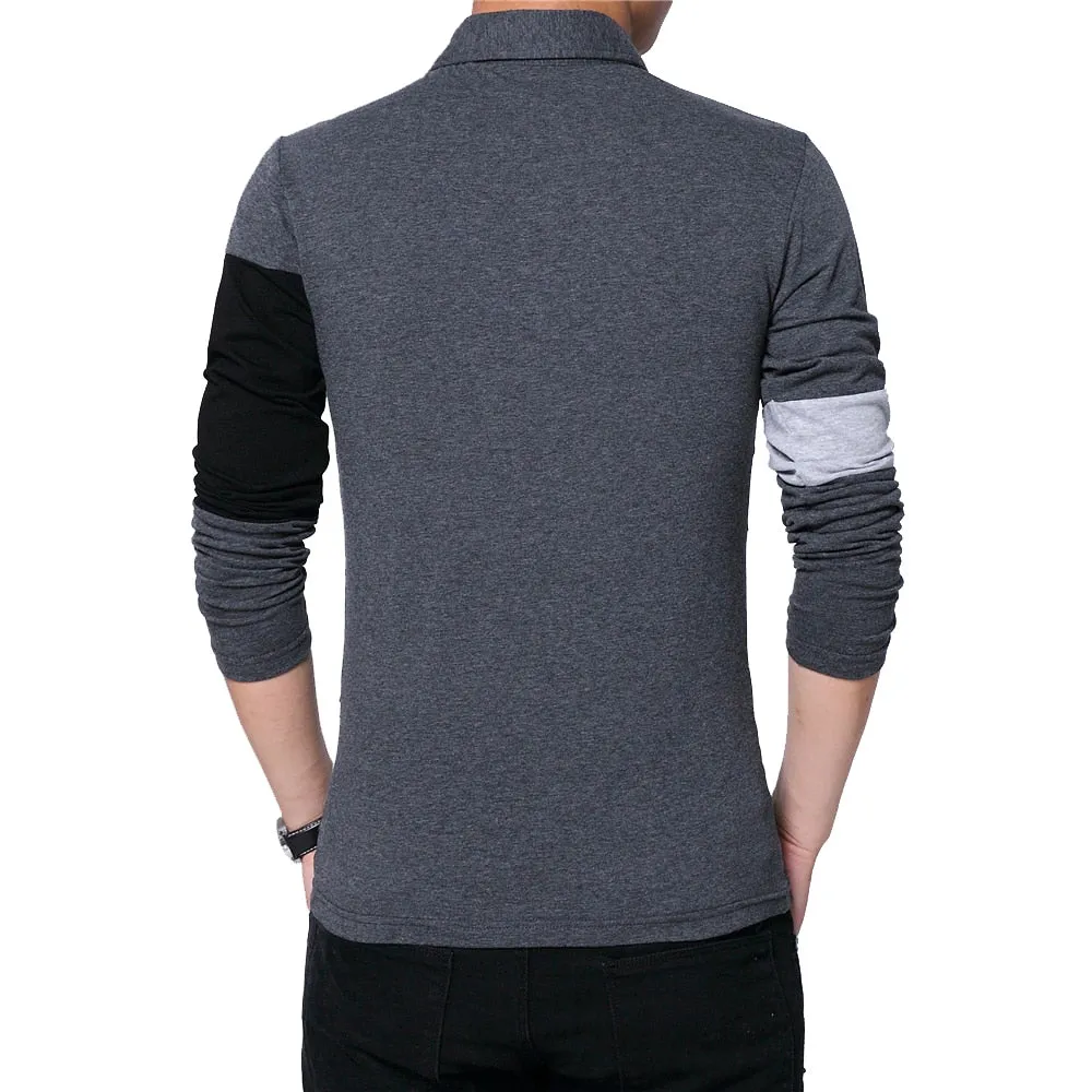 Patchwork Long Sleeve Plus Size (M-5XL) T Shirt