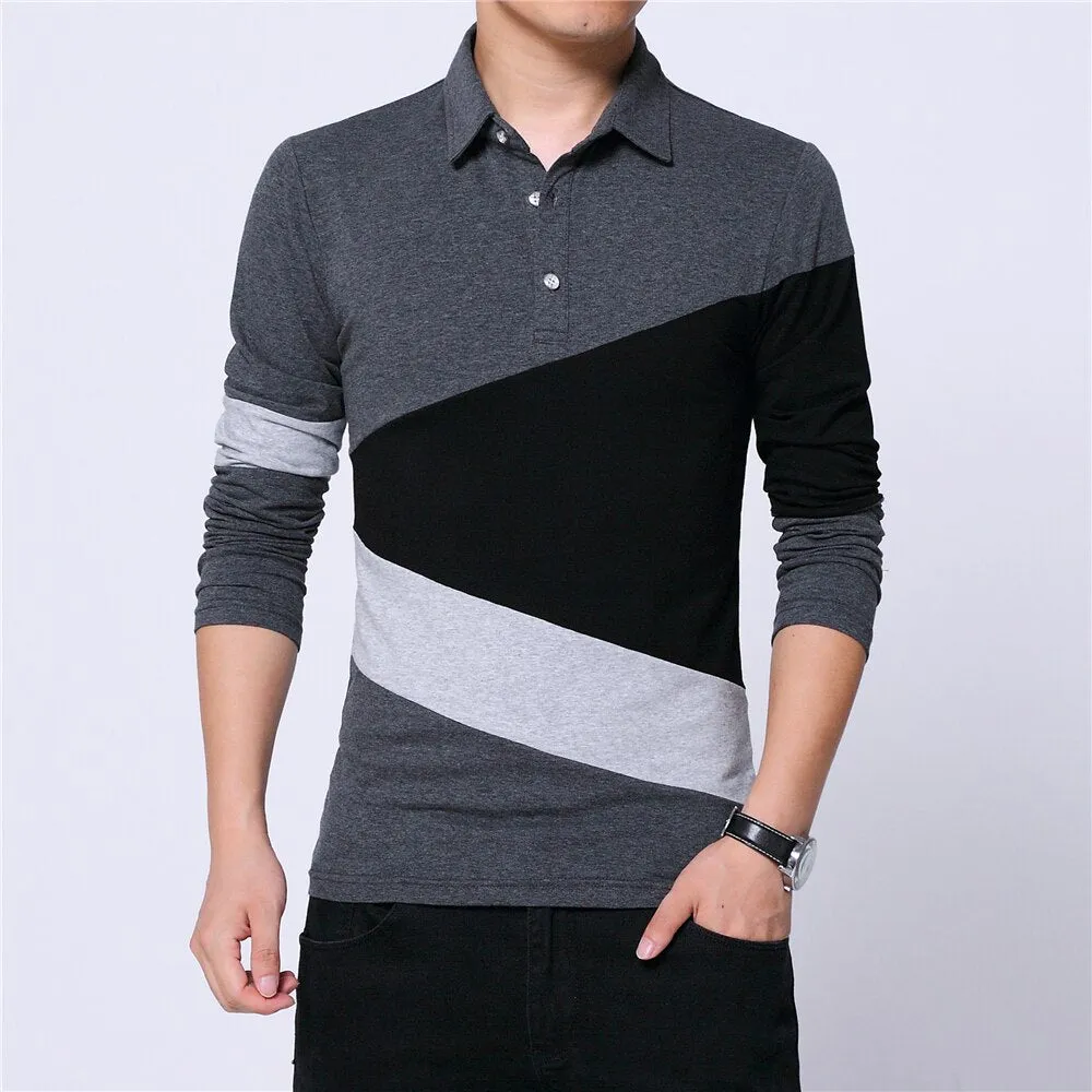 Patchwork Long Sleeve Plus Size (M-5XL) T Shirt