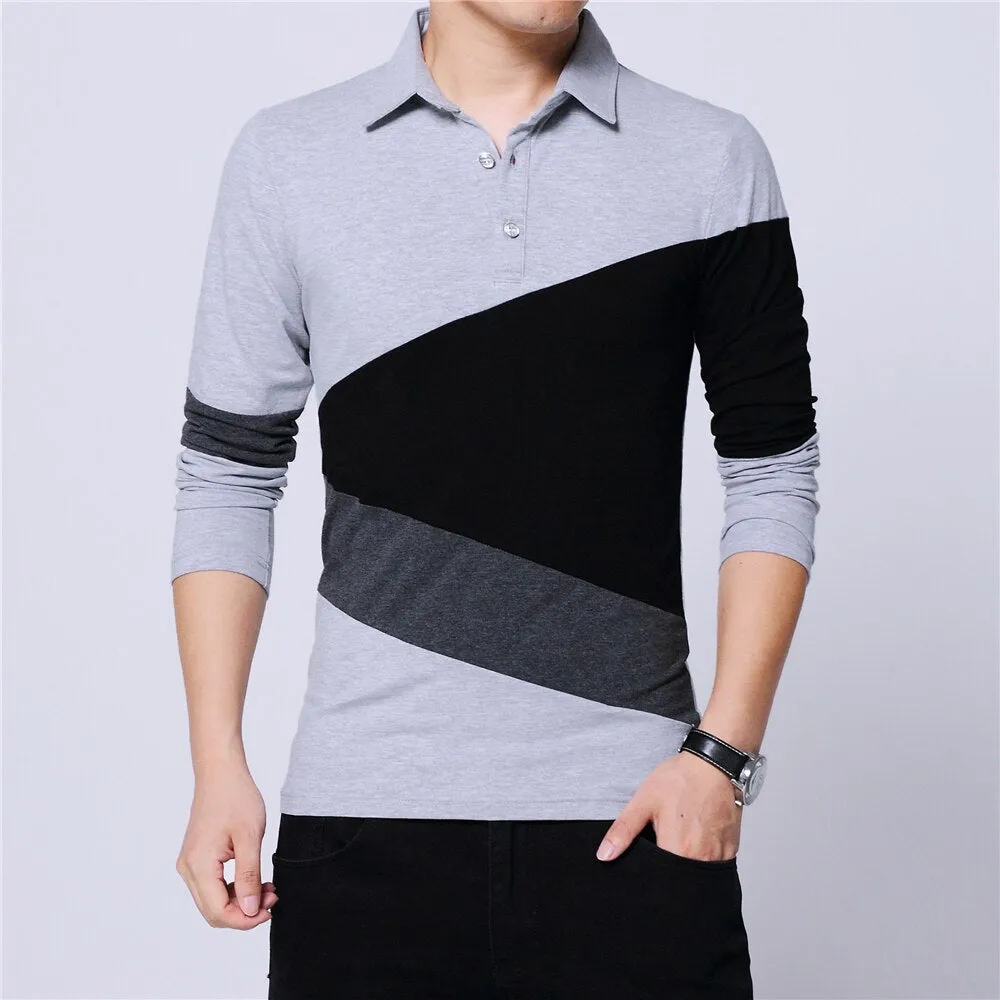 Patchwork Long Sleeve Plus Size (M-5XL) T Shirt