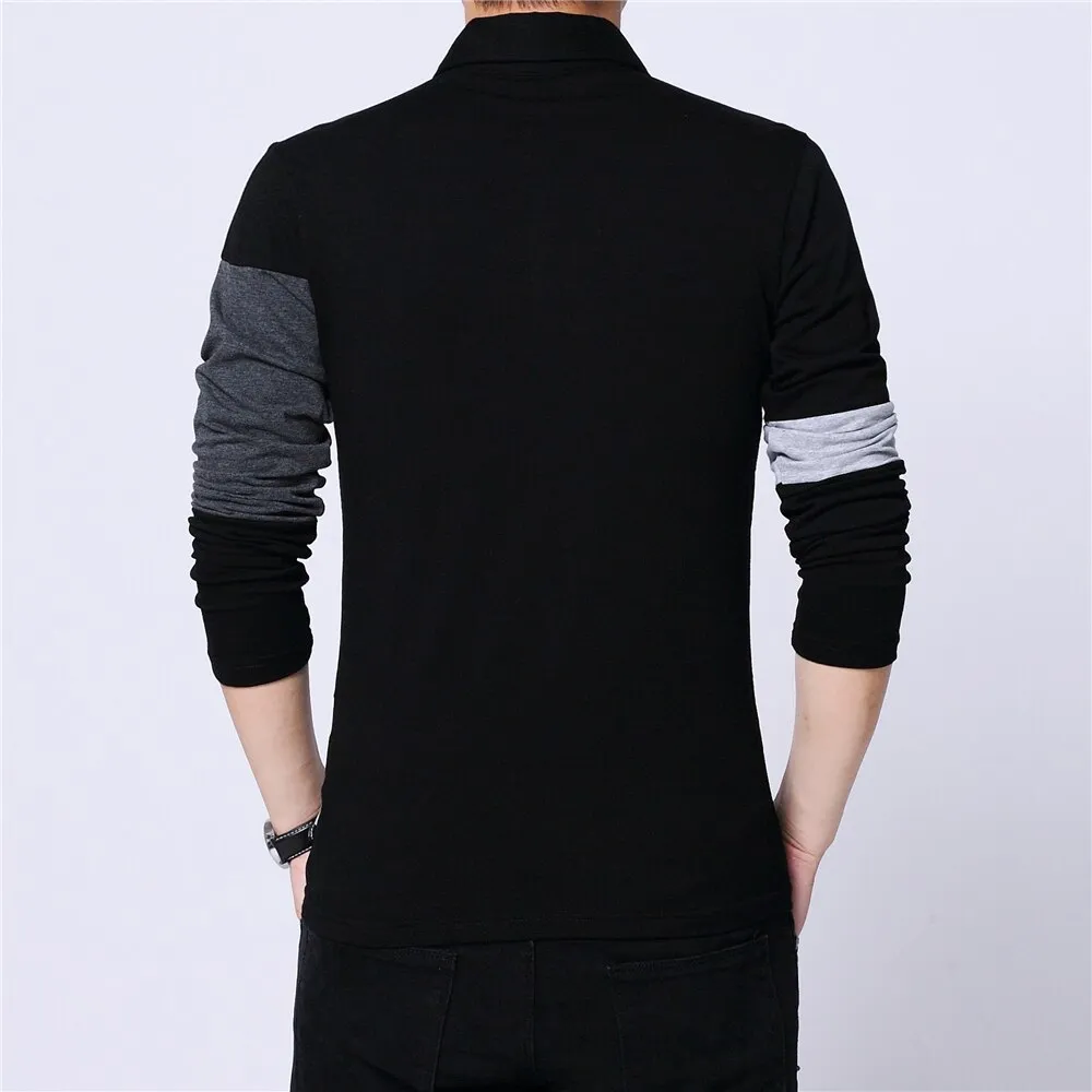 Patchwork Long Sleeve Plus Size (M-5XL) T Shirt
