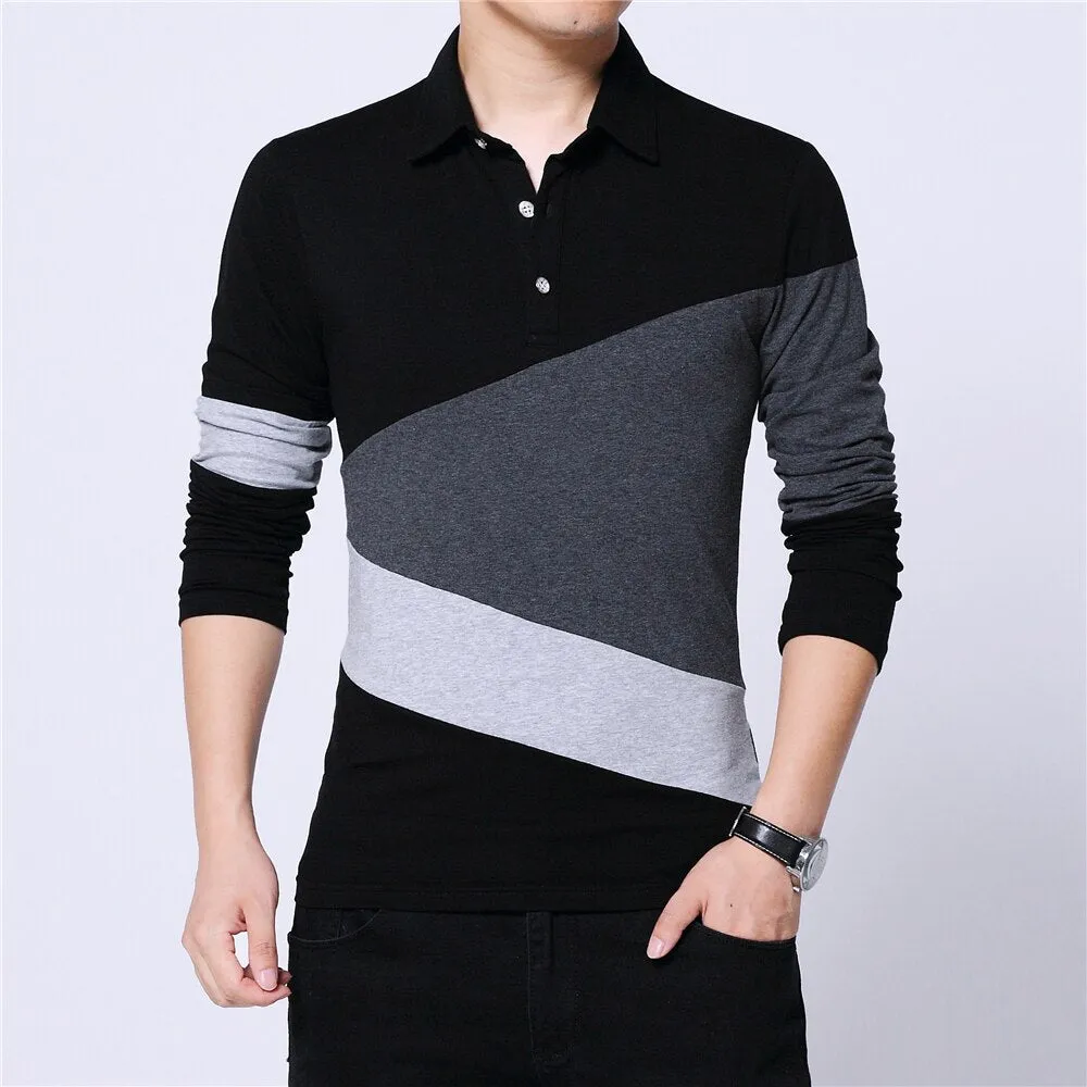 Patchwork Long Sleeve Plus Size (M-5XL) T Shirt