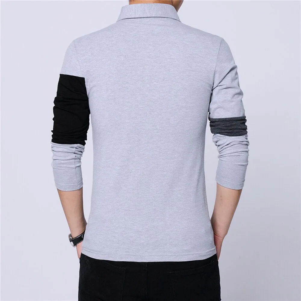 Patchwork Long Sleeve Plus Size (M-5XL) T Shirt