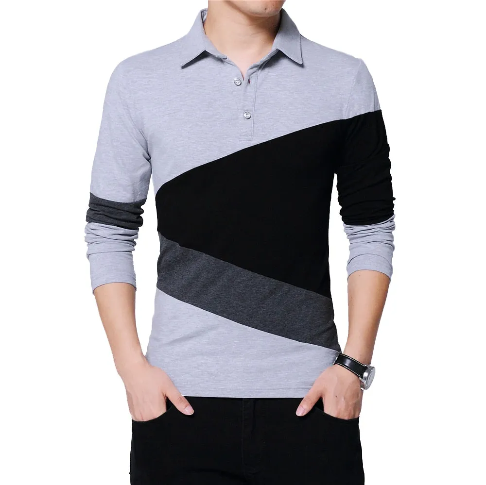 Patchwork Long Sleeve Plus Size (M-5XL) T Shirt