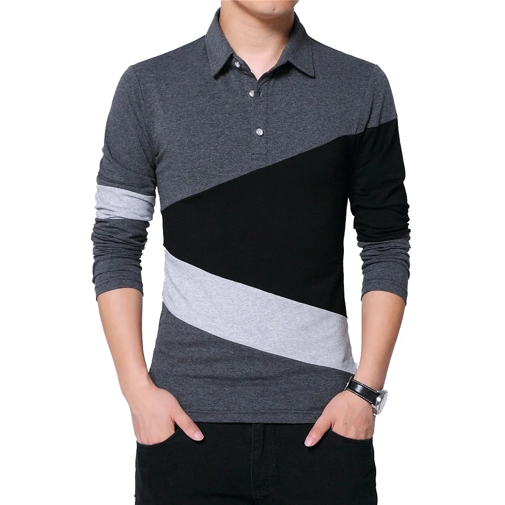 Patchwork Long Sleeve Plus Size (M-5XL) T Shirt