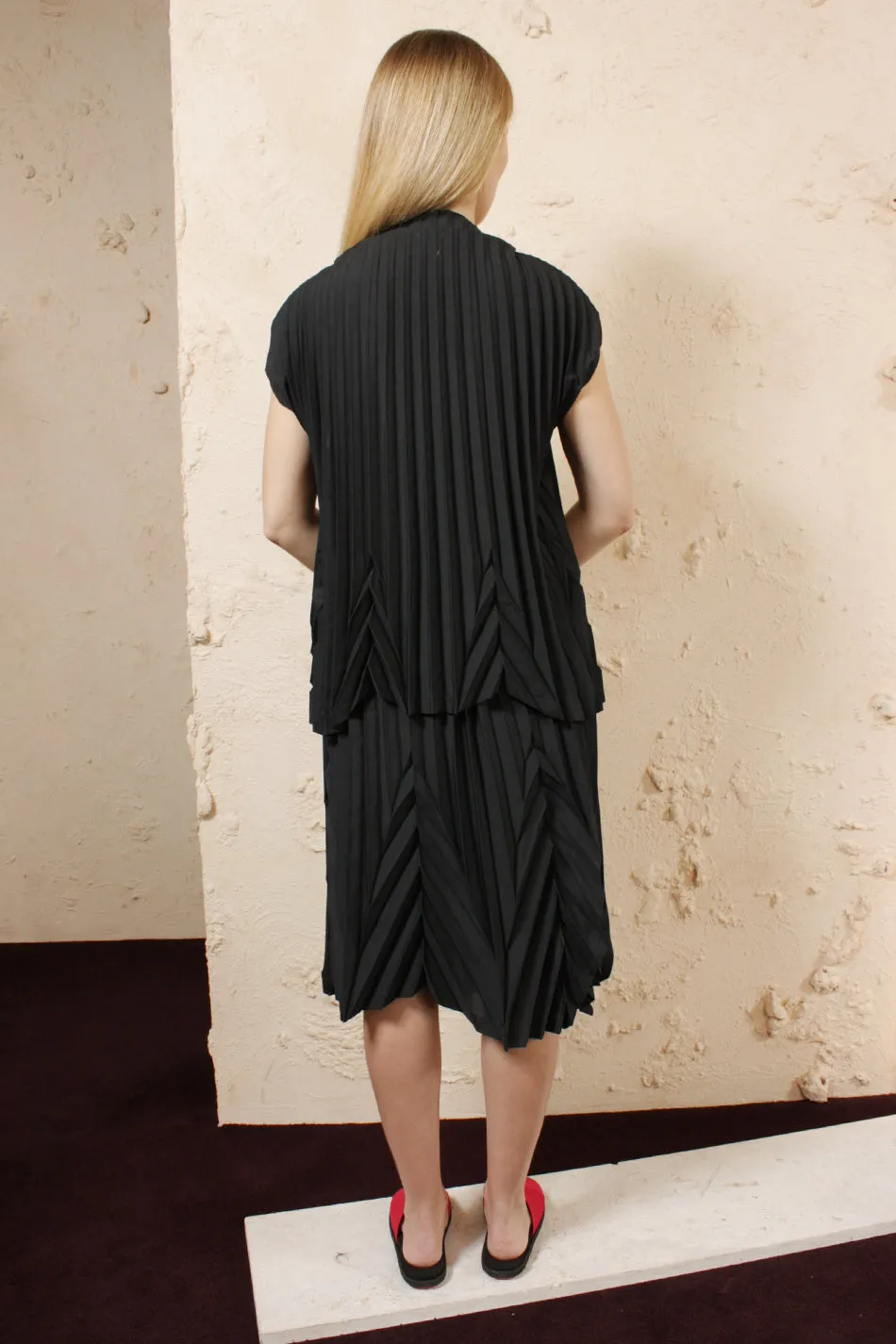 Pleated A-Line Skirt