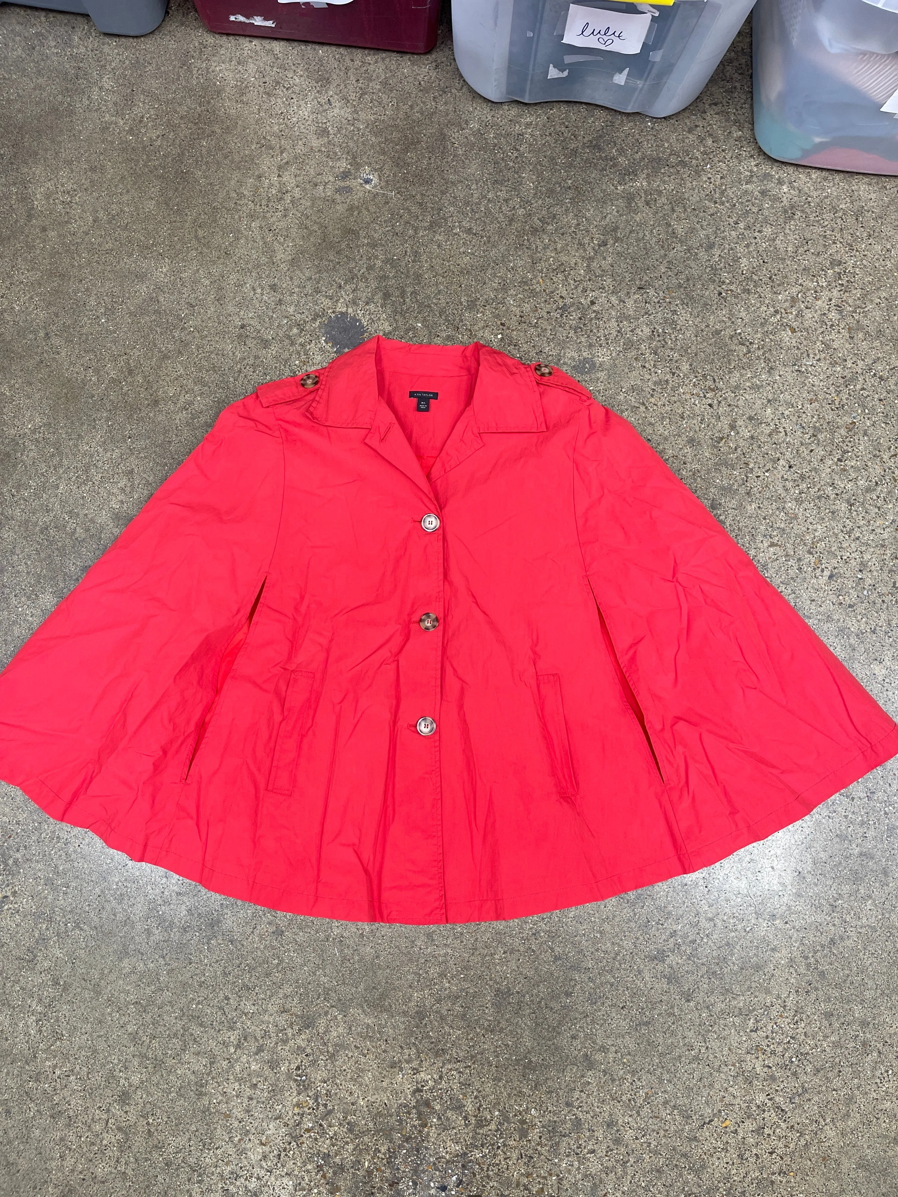 Poncho By Ann Taylor In Red, Size: M