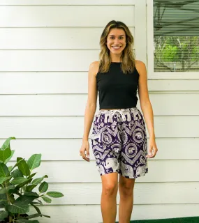 Purple Elephant Boho Shorts