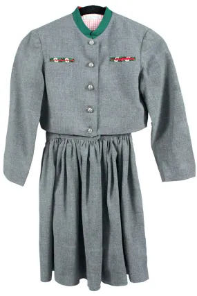 Rare Countess Nemes Vintage Children's Grey Wool Jumper Dress & Jacket