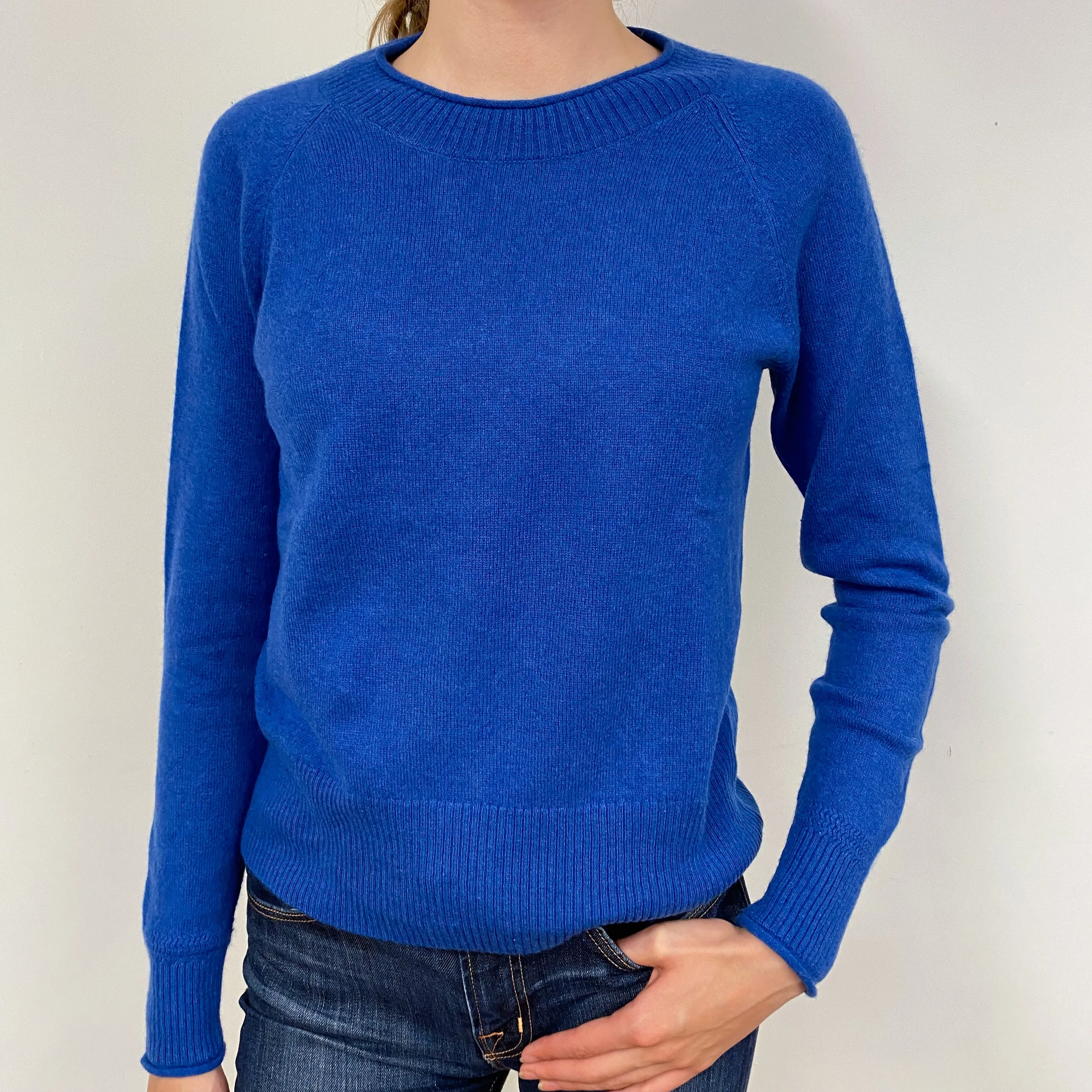 Royal Blue Cashmere Crew Neck Jumper