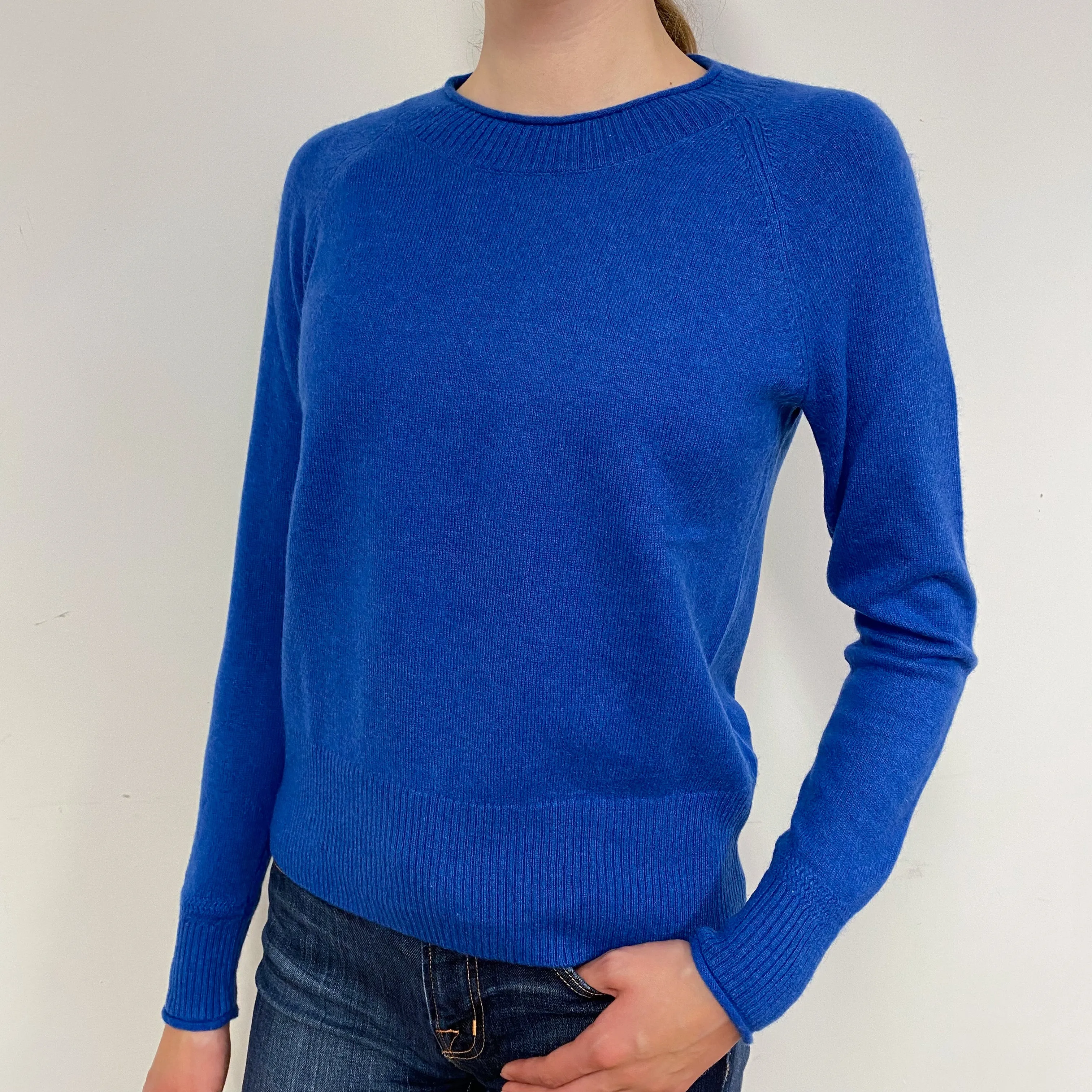 Royal Blue Cashmere Crew Neck Jumper
