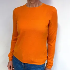 Satsuma Orange Cashmere Crew Neck Jumper Medium