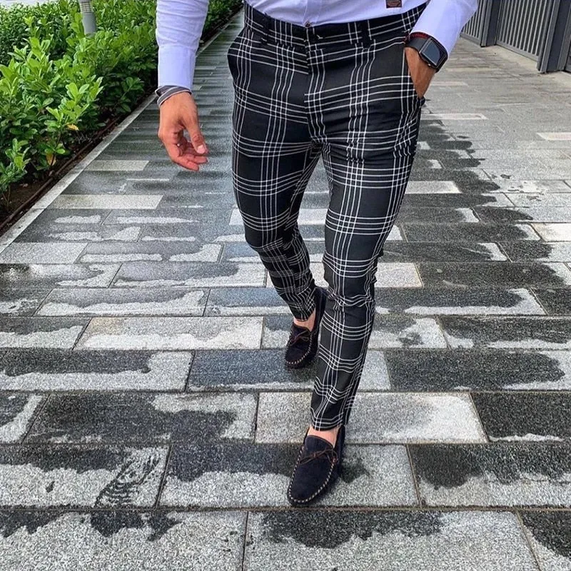 Skinny Casual/Buisiness Plaid Pants