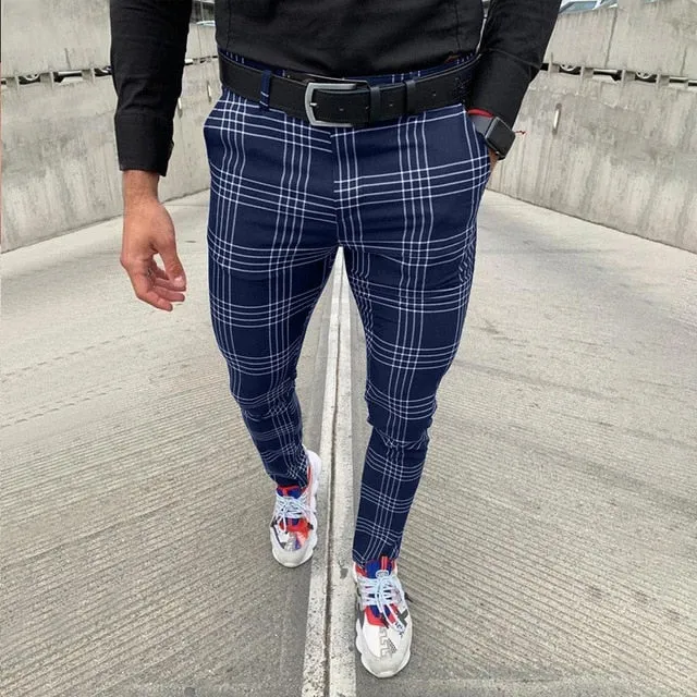Skinny Casual/Buisiness Plaid Pants