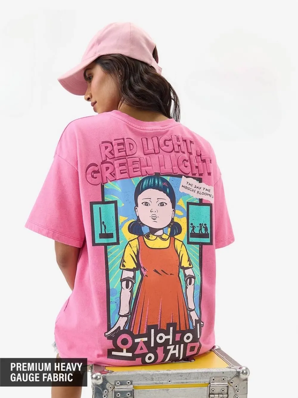 Squid Game Red Light Green Light Printed Cheap Price High Quality Womens Drop Shoulder T-shirt Legacy Boutiques Bangladesh