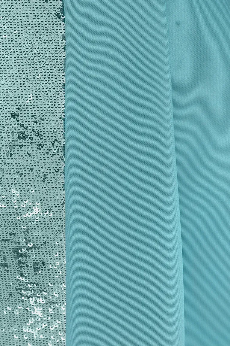Structured V-Neck Sequined Dress