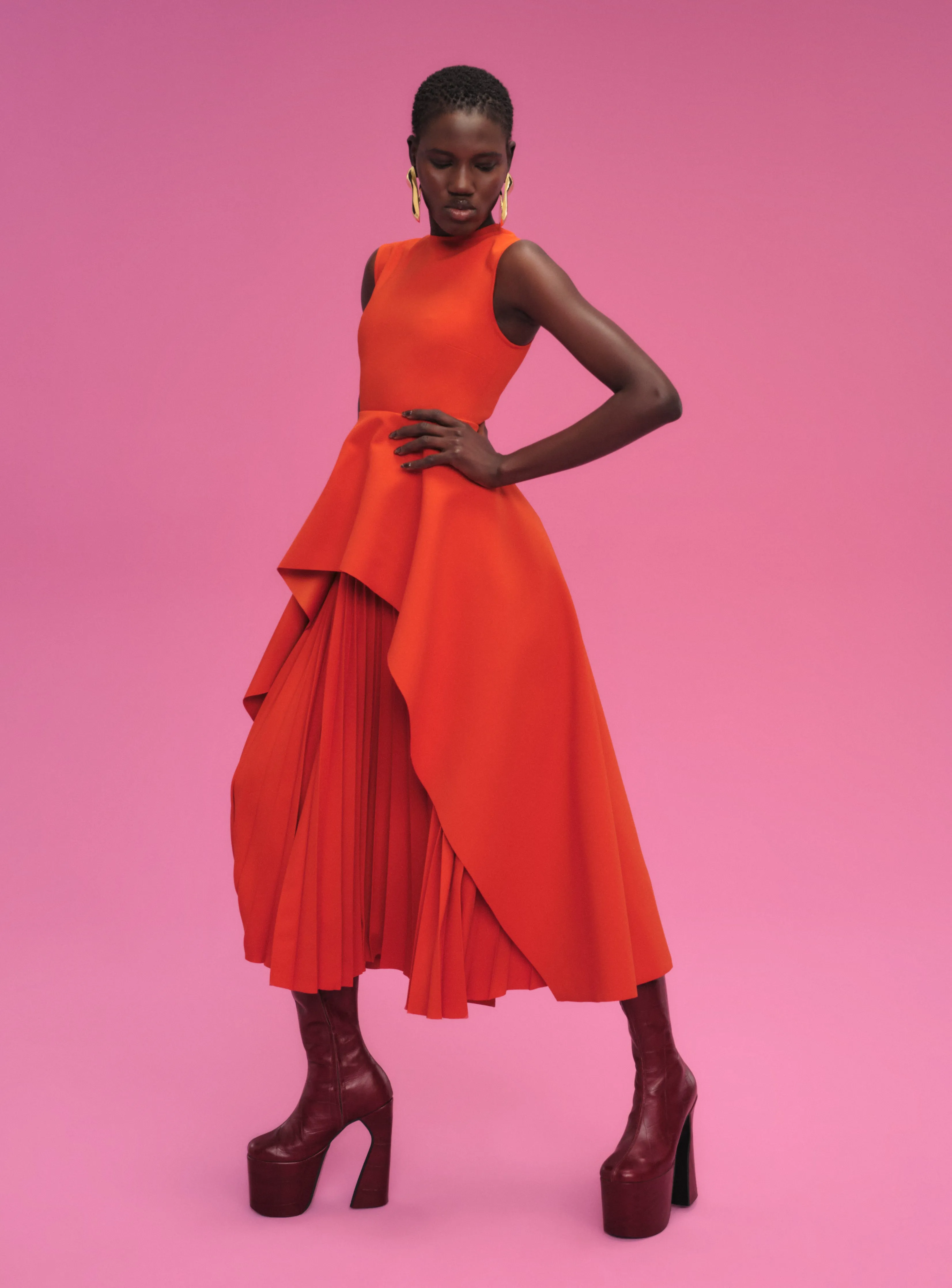 The Severny Midi Dress in Copper