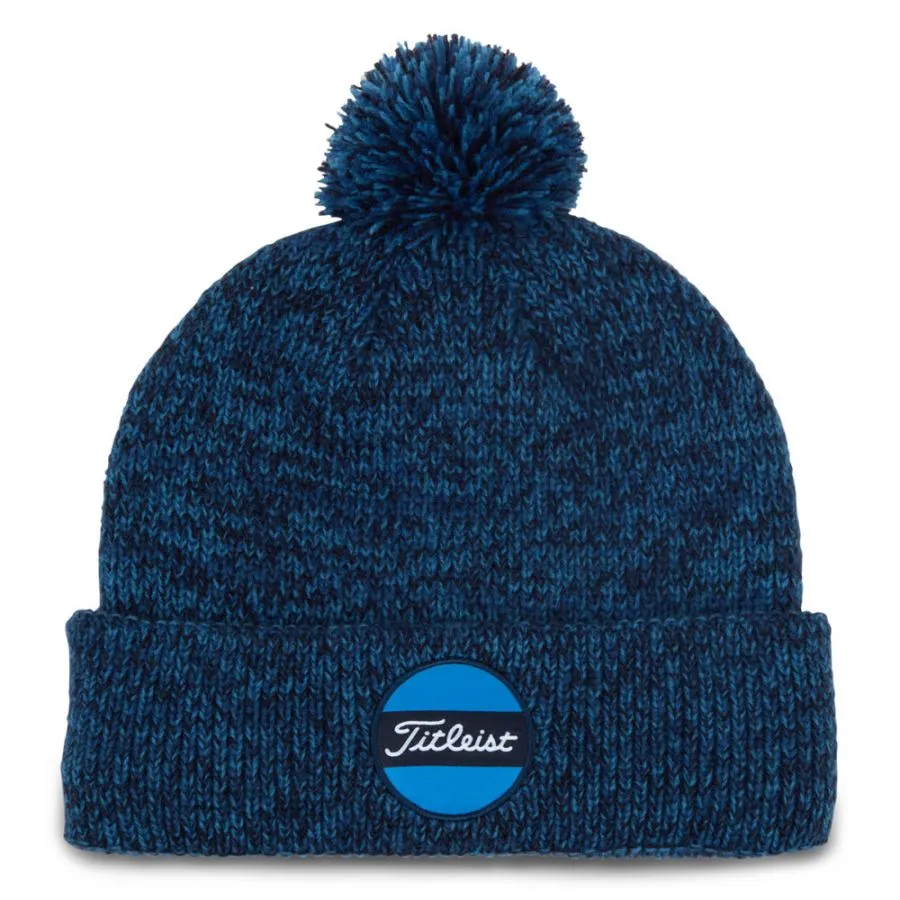 Titleist Junior Boardwalk Pom Pom Golf Beanie Hat - Heather / Blue