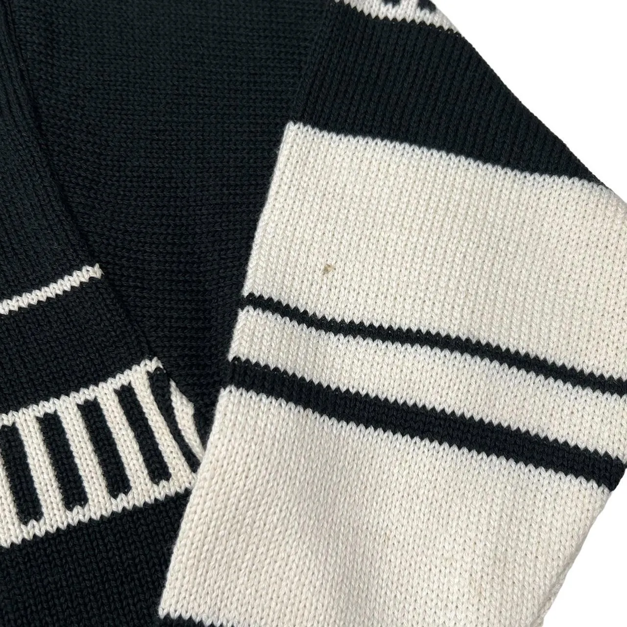 Vintage BHS Colour Block Patterned Acrylic Cotton Crewneck Knit Sweater Jumper