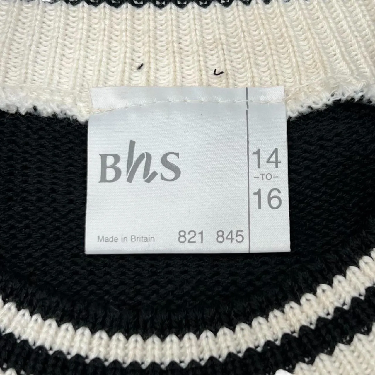 Vintage BHS Colour Block Patterned Acrylic Cotton Crewneck Knit Sweater Jumper