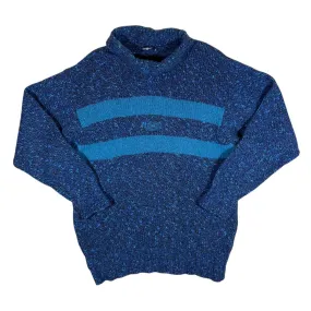 Vintage HENRI LLOYD Embroidered Centre Logo Wool Cotton Blend Roll Neck Knit Jumper