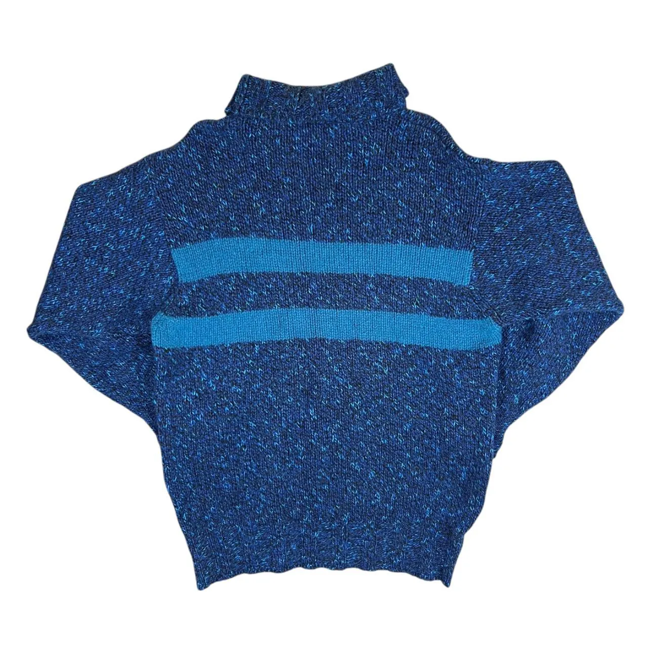 Vintage HENRI LLOYD Embroidered Centre Logo Wool Cotton Blend Roll Neck Knit Jumper