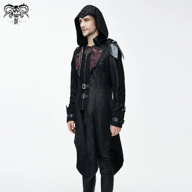 'Vlad' Hooded Punk Synthetic Leather Long Coat (Onyx Curse)