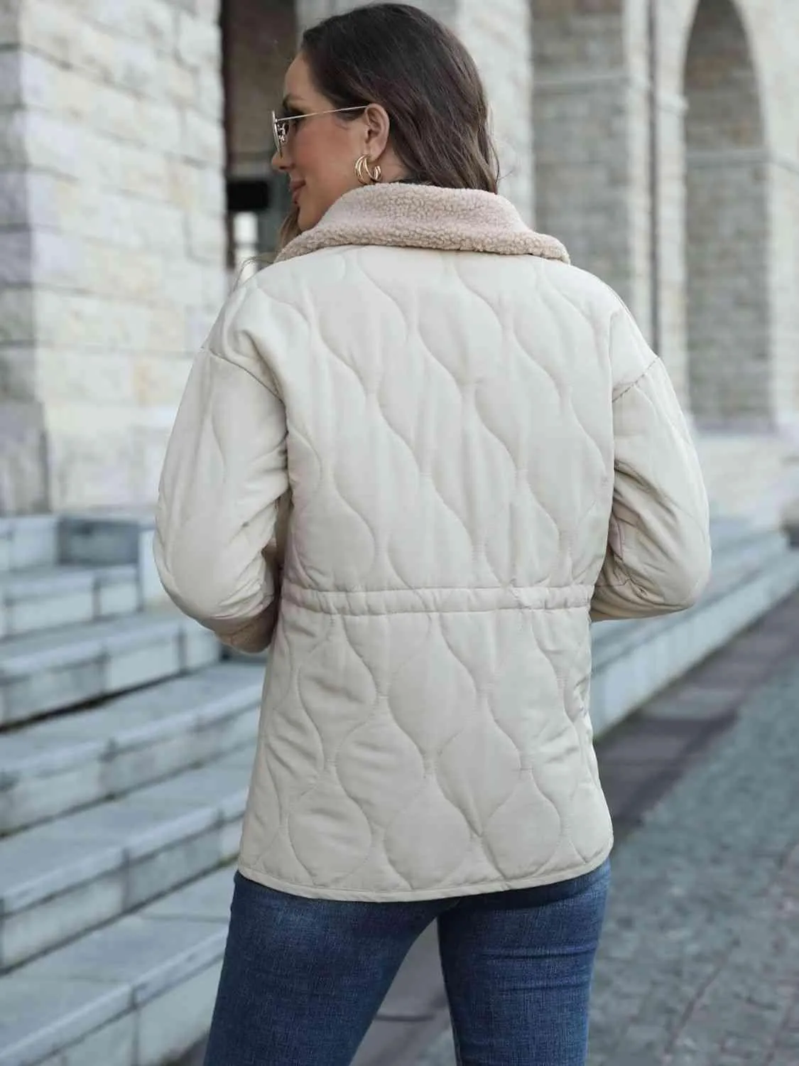 Winter Snug Snap Down Fleece Lined Jacket