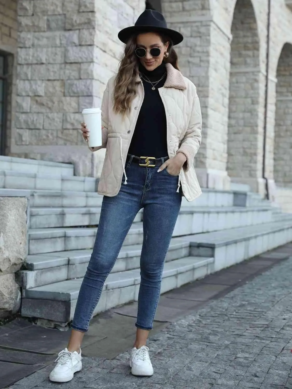 Winter Snug Snap Down Fleece Lined Jacket