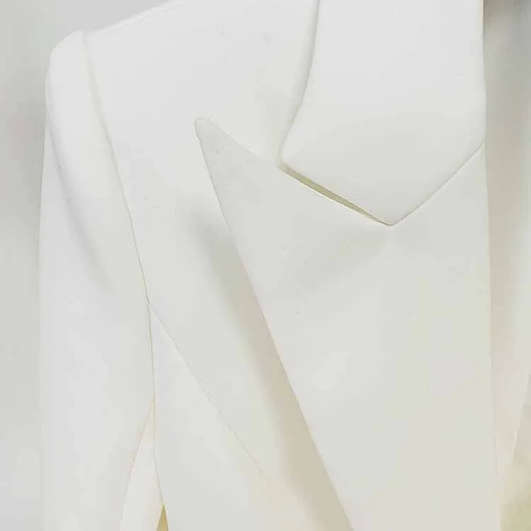 Women's Deep V Neck Fitted Style One Button Blazer Jacket Black Pink White
