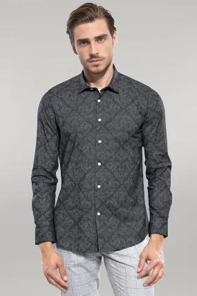 WSS Patterned Smoked Long Sleeve Shirt  - Singen