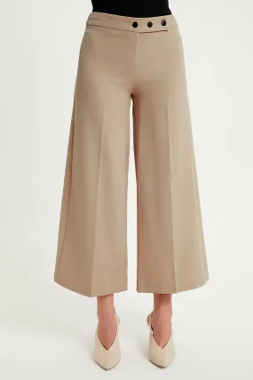 ZRF Women Wide Leg 3 Button Pants - Mink - Saint-Germain-en-Laye